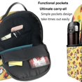 thumbnail image 5 of Zufioo Pineapples Sharks In Hawaiian Print Fashion Large Capacity Backpack, Zippered Multi-compartment Travel Work Campus Lightweight Backpack, Unisex, 5 of 5