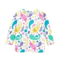 thumbnail image 3 of CCRFTGI Cute Shirts for Girls Size 7 Summer 3/4 Sleeve Fruit Print Tee Tops Casual Soft Lightweight Tween Girls Trendy Clothes Crew Neck Shirts Blue 7-8 Years, 3 of 4