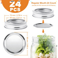 thumbnail image 2 of 48 Pcs Couvercles et Anneaux pour Bocaux MasonJar à Ouverture Régulière, Couvercles de Mise en Conserve Réutilisables et Étanches avec Joints en Silicone pour un Remplacement Facile, 2 of 7