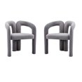 thumbnail image 6 of Homefun Velvet Barrel Dining Chairs Set of 2 Modern Accent Armchairs Upholstered Kitchen Living Room Seating Contemporary Design, 6 of 7