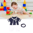 thumbnail image 1 of Mono Marino De Marinero Para Bebé, Mono De Marinero De Algodón De Ajuste Cómodo, Estilo Temático Marinero Para Caminar Para Niños Pequeños, 1 of 7