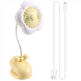 thumbnail image 2 of Ventilador de Clip Recargable por USB con Diseño de Flores, Rotación de 360° y Luces LED para Cochecito de , Ideal para Acampar, Color Amarillo., 2 of 9