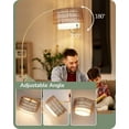 thumbnail image 5 of 76" Gold Arched Floor Lamp with Remote,  Farmhouse Floor Lamp with Rattan & Fabric Shades, Tall arc Standing Lamp with Dimmable Bulb, Adjustable Reading Light for Living Room, Bedroom, 5 of 16