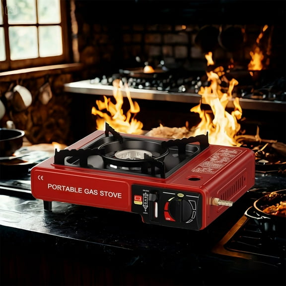 Portable Outdoor Gas Grill - Stainless Steel Tabletop BBQ Grill for Camping, Backyard, Picnic, Travel - Compact Propane Grill with Burner for Tailgating & Boat Parties