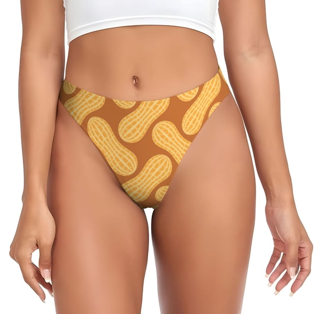 Fotbe Peanuts6 Tanga Sin Costuras para Mujer con Estampado – Panties Invisibles, Transpirables y Cómodos para Uso Diario-XX-Large