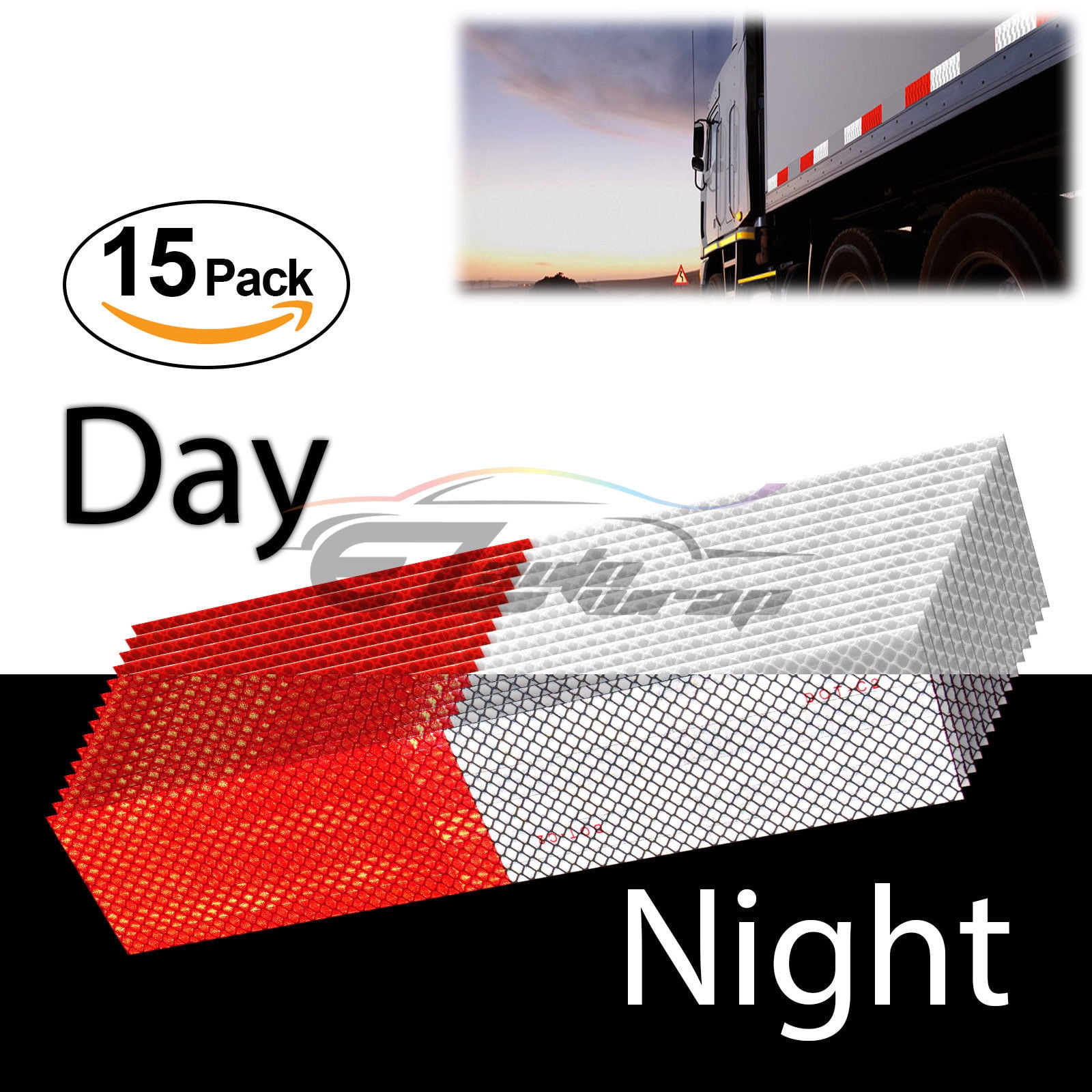 Orange DOT-C2 Conspicuity Reflective Tape Strip 1 Foot Safety Warning Trailer RV