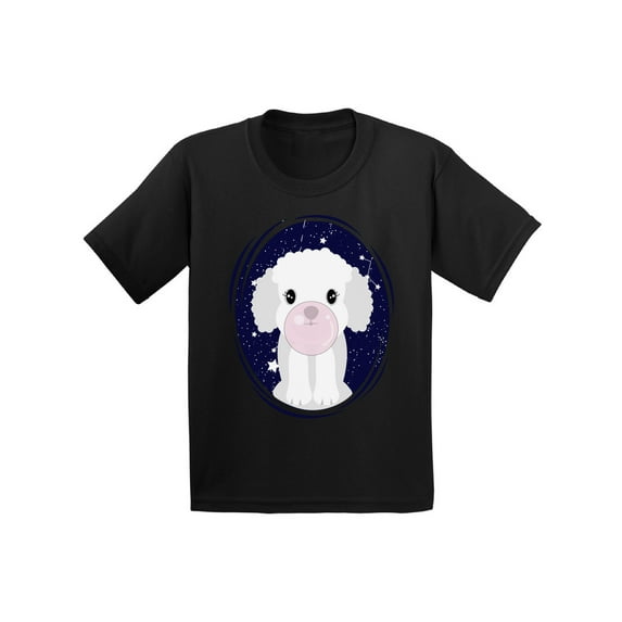 Awkward Styles Dog T-Shirts for Youth Themed Party T-shirt Dog with a Pink Gum Tshirts for Kids Cute Birthday Gifts Boys and Girls T shirts Animal Lover Shirt Dog Birthday Party