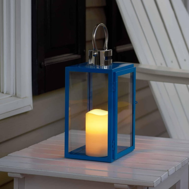 Pebble Lane 84117-LC 11 in. Nemo LED Candle Lantern - Blue