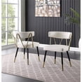 thumbnail image 2 of Aireys Ivory Faux Leather Armless Chair with Gold Accents (Set of 2), 2 of 3