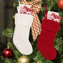 Xuniizn Christmas Stockings Bulk, Assorted Festive Xmas Stockings for Fireplace Mantel Decor, Traditional Holiday Ornaments, Christmas Decorations for Home, Acrylic, White