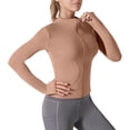 thumbnail image 2 of ZZwxWA Womens Slim Fit Lightweight Athletic Full Zip Stretchy Workout Running Track Jacket with Thumb Buttons, 2 of 6