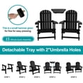 thumbnail image 3 of Walsunny Adirondack Chairs Set of 2 Fire Pit Chair Set with Connecting Tray Cup Holder Removable Tabletop,All-Weather HDPE Outdoor Chair Set for Patio Garden Lawn,Black, 3 of 7