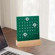 Creative Perpetual Calendar Handmade Ornaments Birthday Gift Date Record Reusable Desk Calendar For Home Kitchen Desktop Office Decoration green