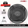 thumbnail image 4 of 2 Way 5' Car Stereo Speakers Pair 350W Coaxial Subwoofer w Tweeter Universal Fit Quick Deep Bass Replacement Component Speaker for Vehicle Door Side Panel - CS 05 2W, 4 of 10