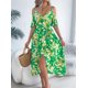 thumbnail image 4 of Vestidos Largos Bohemios de Verano 2025 para Mujer, con Tirantes y Escote en V, Informales, con Abertura en el Muslo y Fluidos. Verde L, 4 of 10