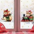 thumbnail image 3 of Christmas Window Clings Festive Christmas Glass Decals, 1 Sheet 16x24 Inch Mouse Train Painted Christmas Theme Removable Stickers Christmas Decorations, 3 of 5