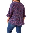 thumbnail image 3 of NOMADIC NOOK Plus Size Blouse for Women Babydoll Polka Dots 3/4 Sleeve Peplum Tops, 3 of 5