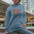 thumbnail image 2 of Christmas Junkie with Retro Christmas Lights Art Merch Gift, Light Blue Hooded Sweatshirt or Hoodie, XL, 2 of 5