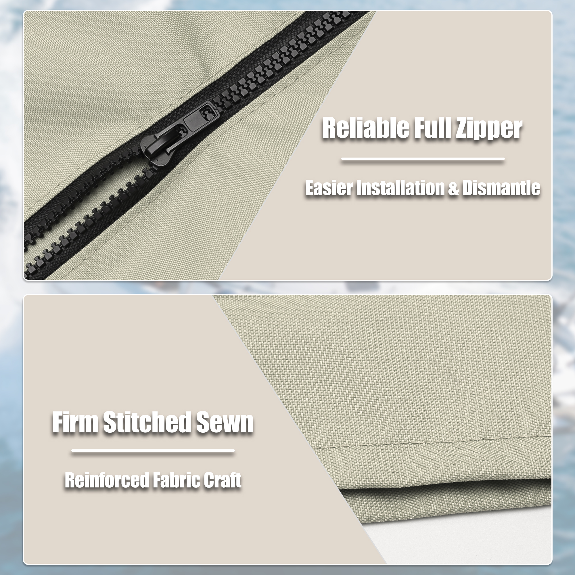 Unique Bargains Bimini Top Storage Boot Cover Light Hole 600D Canvas Light Beige