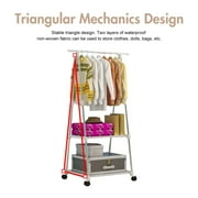 Triangle Garment Rack, Rolling Garment Rack, 2-Tier Clothes Rack, Portable Clothing Rack for Hanging Clothes on Wheels, White