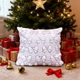 thumbnail image 6 of Eoozwa 1 Packs Bowknot Pillow Cover Christmas Decor Polyester Plush Cushion Case for Sofa Bed Living Room Holiday Home Accent Throw Pillow Cover 44x44cm, 6 of 6