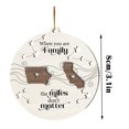 thumbnail image 3 of Cuando la familia está lejos, las millas no importan. Familia a distancia. Hermanos. Hermanas. Mapa del estado. Adorno navideño de madera de dos capas. Colgante navideño de madera., 3 of 7