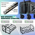 thumbnail image 3 of 280LBS Collapsible Wagon Cart with Wheels - Heavy Duty Folding Wagon Carts for Grocery, Lightweight Utility Wagon with All-Terrain Wheels &, 3 of 9