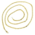 thumbnail image 2 of IcedTime 10K Yellow Gold Solid Flat Mariner Chain 2.3mm Wide Necklace with Lobster Claw Clasp 16 inches long, 2 of 3