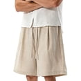 thumbnail image 2 of ZToonmas Men's Linen Style Loose Fit Shorts Elastic Waist Casual Walk Shorts Lightweight Summer 5-Inch Chino Shorts, 2 of 9