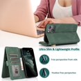 thumbnail image 3 of For Iphone 14 Zipper Wallet Bag Leather Case (Dark Green), iPhone 14, 3 of 6