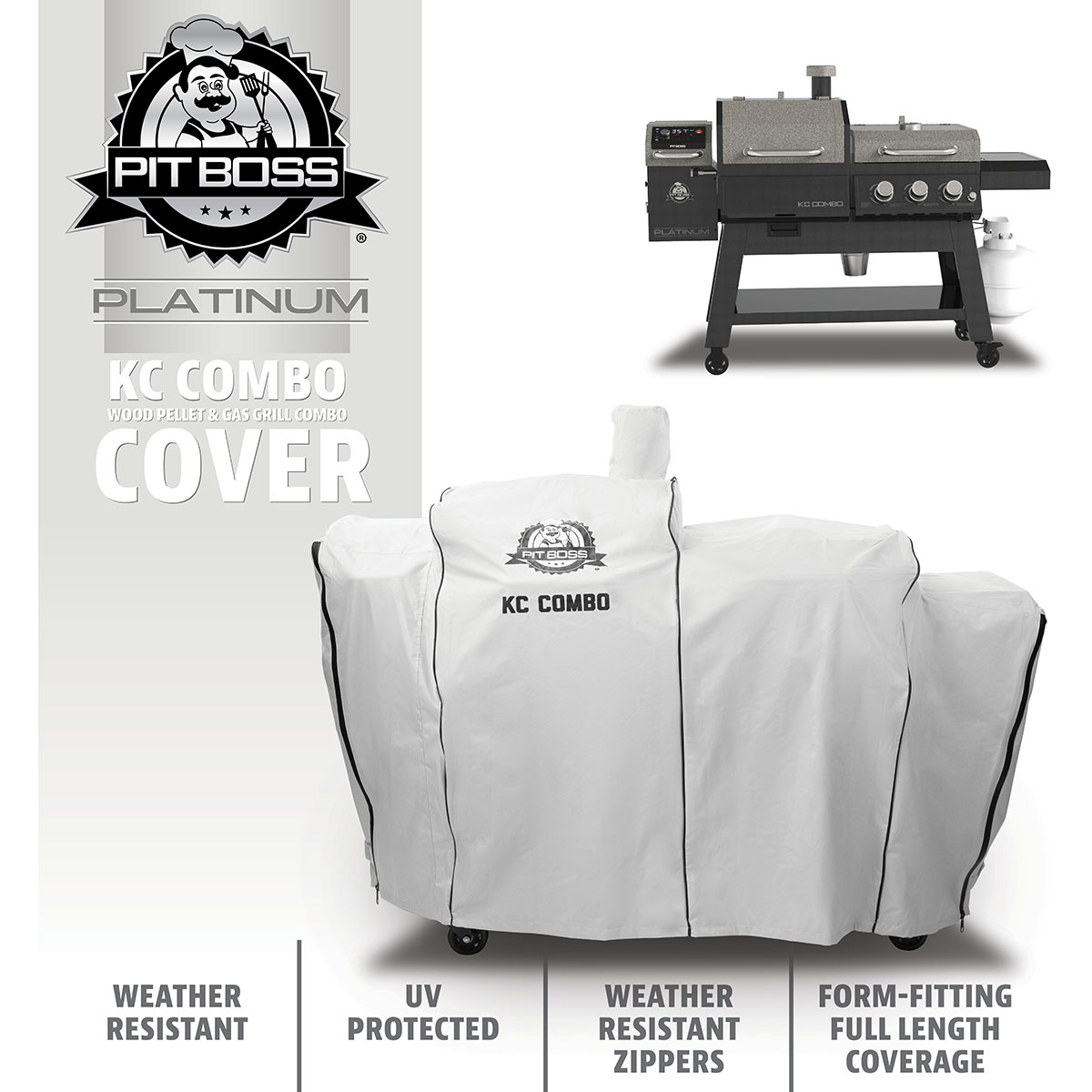 Pit Boss Platinum KC Combo Grill Cover, Fits KC Combo Platinum Grill - image 4 of 12