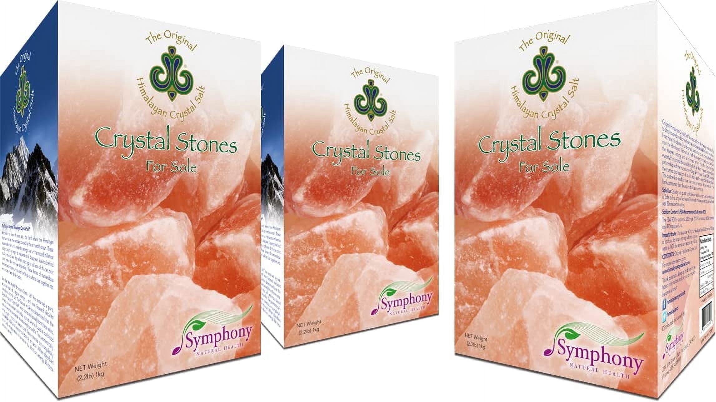 Original Himalayan Crystal Salt Stones for Sole - Increase Hydration, Energy, Vibration, Cellular Communication and Replenish Electrolytes with 84 Trace Minerals (3 Pack)