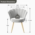 thumbnail image 3 of Hawsaiy Modern Velvet Accent Chair with Gold Metal Legs,Upholstered Vanity Chair for Bedroom, Makeup Room, or Living Room, Gray, 3 of 8