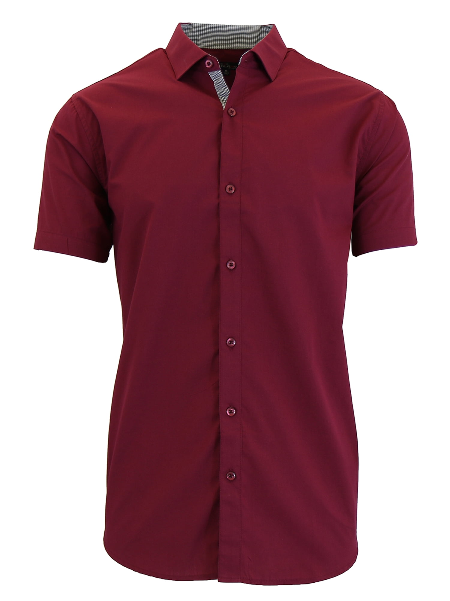 mens short sleeve red dress shirt