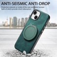 thumbnail image 5 of For iPhone 15 Case Retro Leather Circular Rotating Stand Shockproof Phone Case,Green,For iPhone 15, 5 of 7