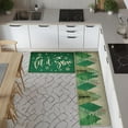 thumbnail image 5 of Let It Snow Christmas Tree Kitchen Rugs Sets of 2, Winter Xmas Kitchen Mats for Floor Non Skid Washable, Green Farmhouse Style Decor for Home Kitchen Doormat 17x29 and 17x47 Inch, 5 of 6
