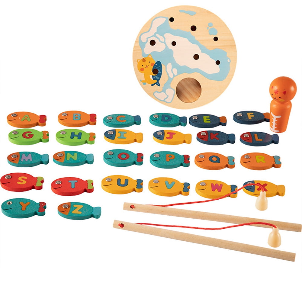 Details about   Child Wooden Digital Magnetic Fishing Rod Pool Set Kids Educational Toy Gift 