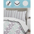 thumbnail image 4 of Quilts Twin XL Size, Teal Purple Floral Soft Comforter Bedding Set for Bed, Modern Abstract Art Spring Flowers Lightweight Quilted Bedspread with Pillow Cover(2 Pieces) for All Season, 68x98 Inch, 4 of 6