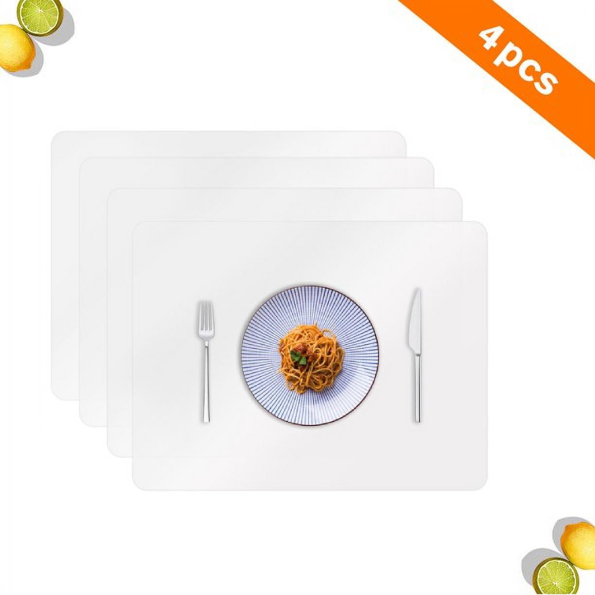 4pcs Clear Placemats for Dining Table, EEEkit 16x12inch Plastic Dining