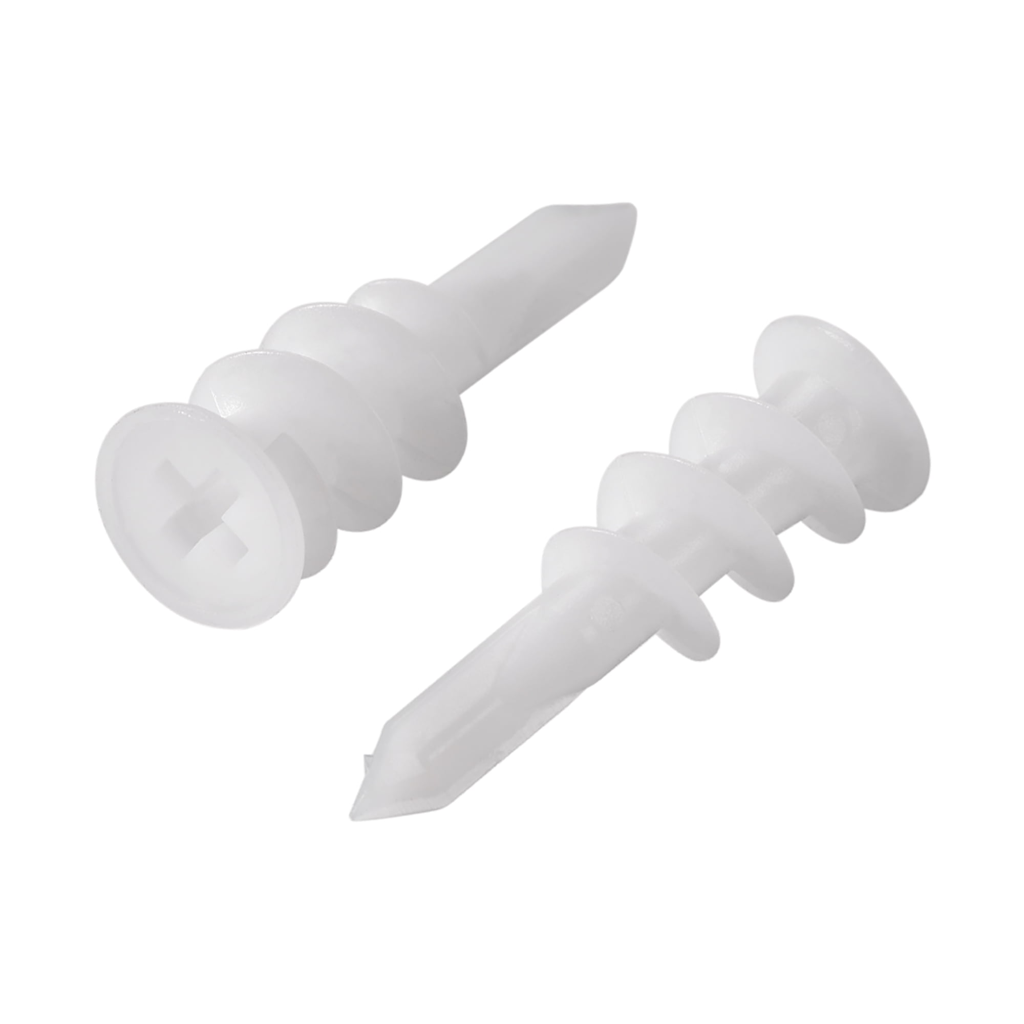 13X42mm Plastic Drywall Hollow Wall Anchors Expansion Pipe White 100