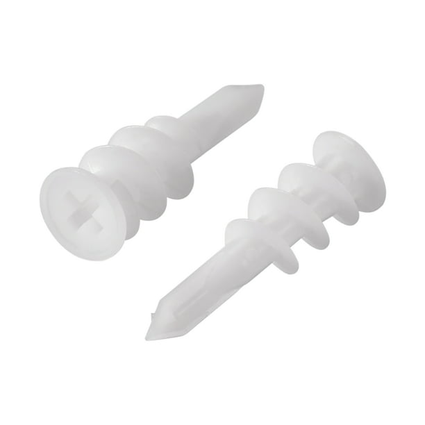 13X42mm Plastic Drywall Hollow Wall Anchors Expansion Pipe White 100