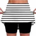 thumbnail image 2 of DailyTrove Women Striped Skort Casual High Waist Athletic Skirt with Built-in Shorts, 2 of 5
