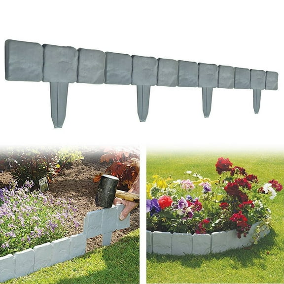 10 Pieces Cobblestone Flower Bed Border by Pure Garden by Pure Garden