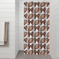 thumbnail image 2 of Brown Footballs and Bows Pattern Shower Curtain 36"x72" ,Bathroom Decorative Shower Curtains Set with 12 Hooks,Modern Waterproof Washable Shower Curtain, 2 of 6