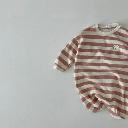 

DanceeMangoo Spring Autumn New Baby Long Sleeve Casual Romper Cotton Newborn Infant Casual Striped Jumpsuit Toddler Boy Girl Clothes 0-24M