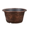 thumbnail image 5 of bestolf Flower Pot Thickened Resin Decorative Planter with Drainage Holes Bronze Embossed Garden Flower Pot (Unperforated M), 5 of 8