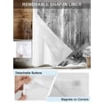 thumbnail image 3 of No Hook Grey Shower Curtain with Snap in Liner Set, Modern Oil Painting Art Forest Waterproof Fabric Bathroom Curtains with See Through Top Window, Hotel Style Small 36 x 72 Inch, 3 of 7