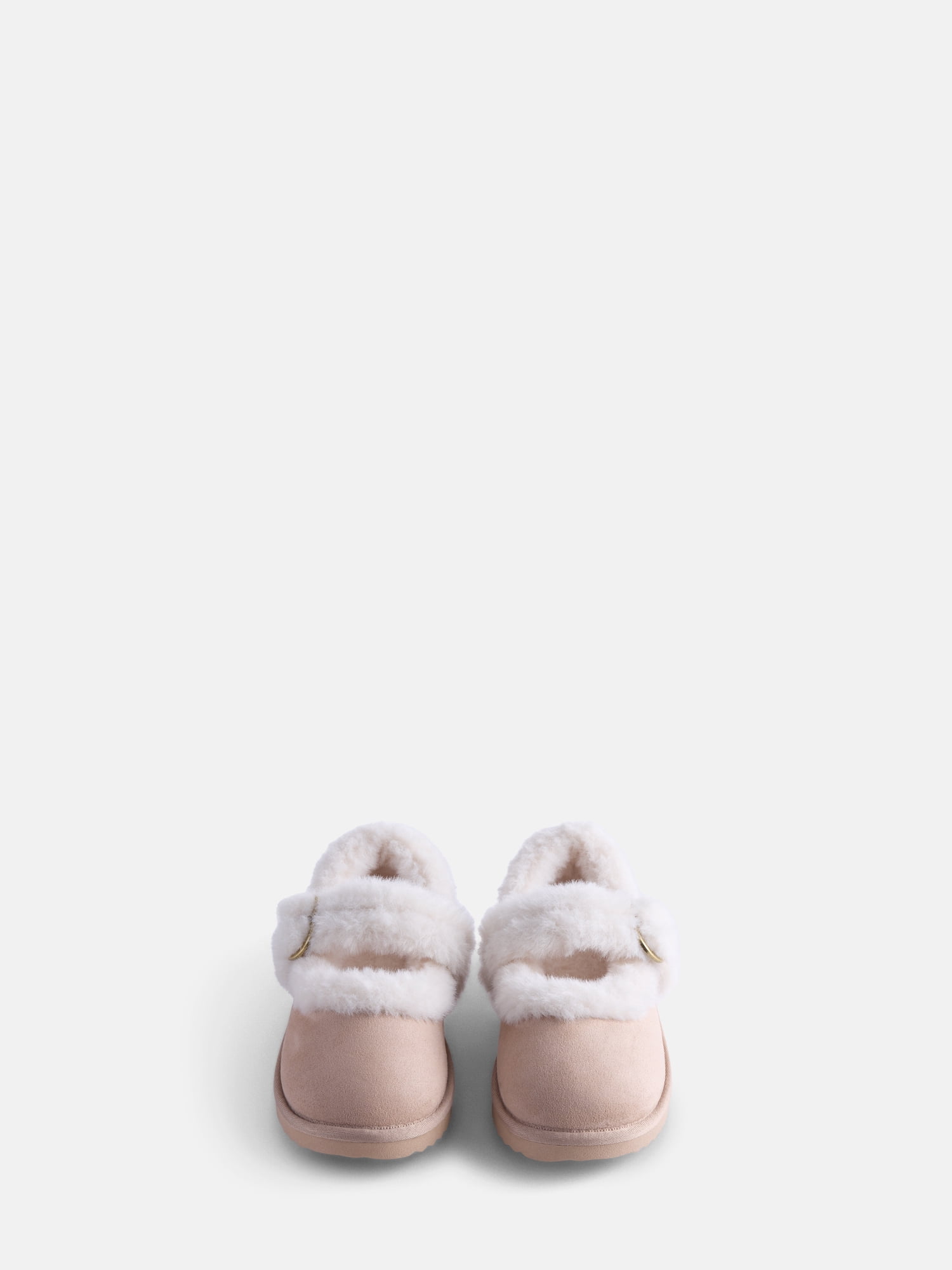 Wonder Nation Toddler, Little and Big Girls Faux Shearling Mary Jane Slippers