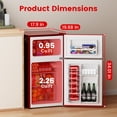thumbnail image 3 of BANGSON 3.2 Cu.Ft Retro Mini Fridge with Freezer, Small Refrigerator for Dorm Room & Home Bar ,Red, 3 of 8