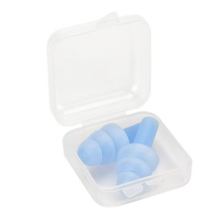 

Walmeck 1 Pair Reusable Silicone Ear Plugs Waterproof Noise Reducing and Sound Blocking Earplug with Box